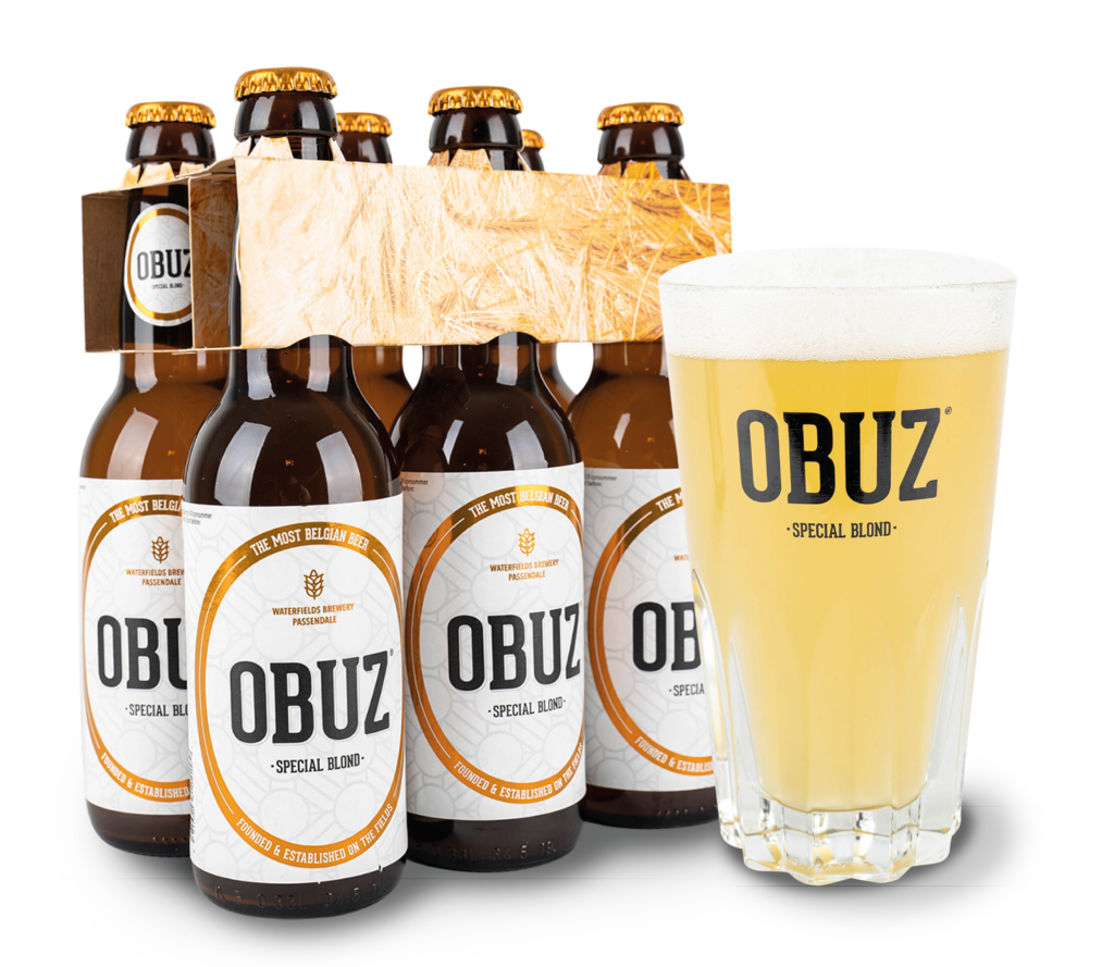 Branding sixpack en bierglas OBUZ